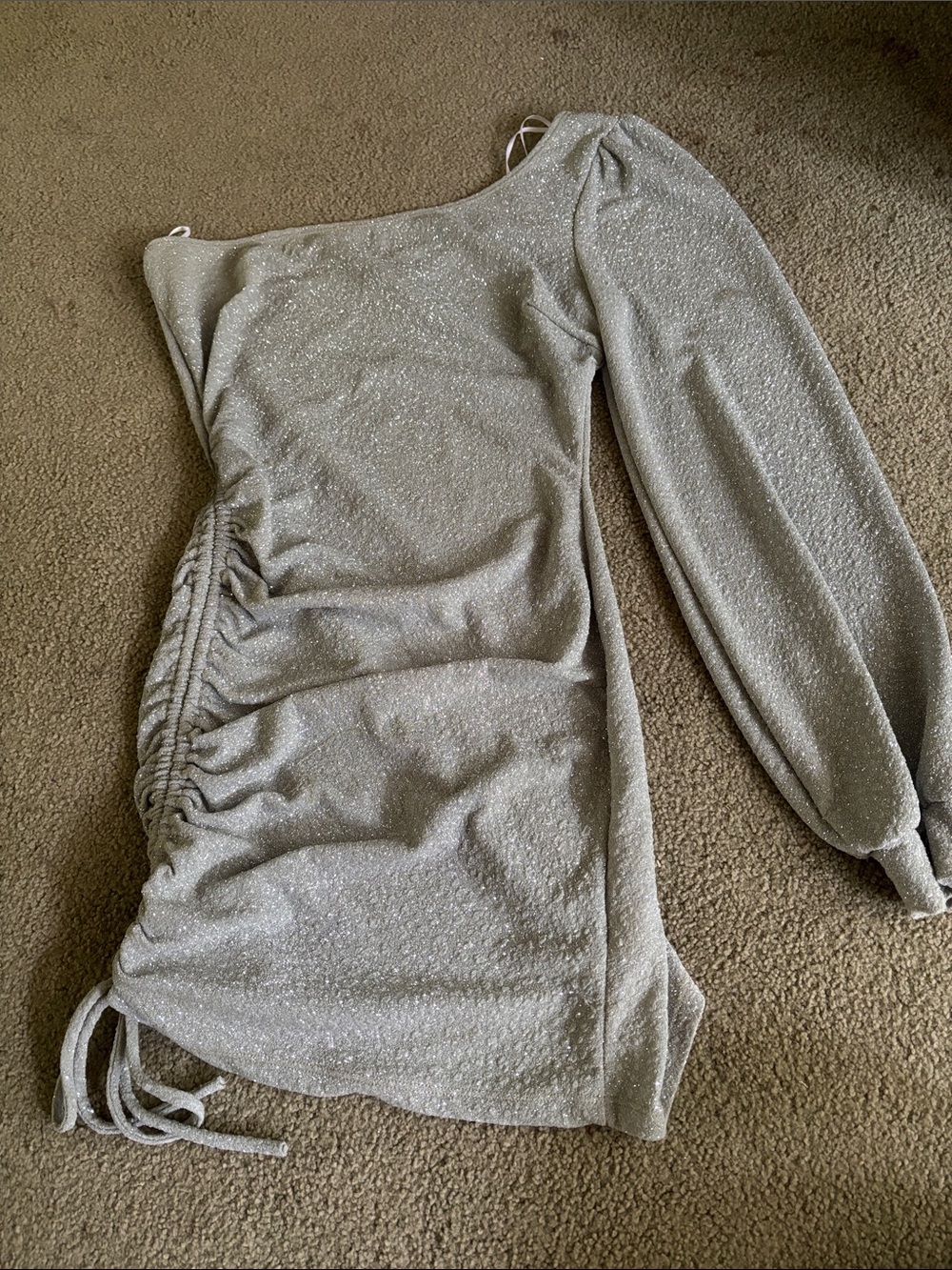Windsor Shimmery Silver One-Shoulder Dress - Picture 1 of 2